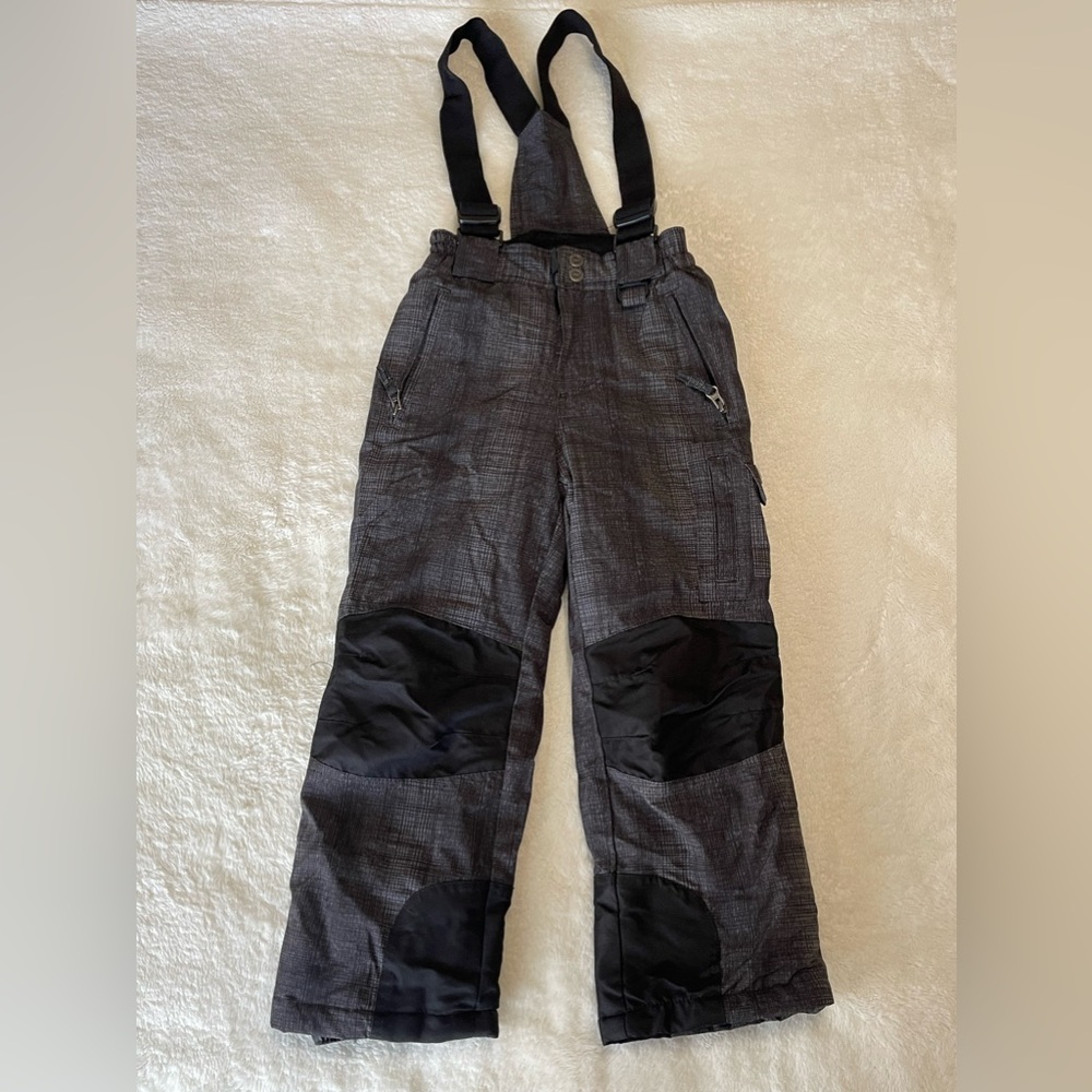 Weatherproof 32 Degrees Black Grey Snow Suit Overalls Unisex Kid Size XS 5/6